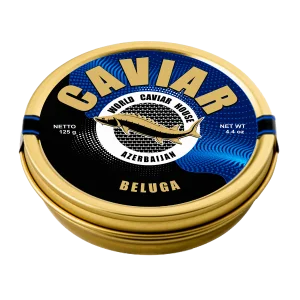 125g of Rich and Creamy Beluga Sturgeon Caviar - Elevate Your Dining Experience with this Fine Gourmet Delight