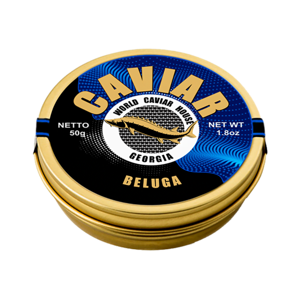 Elegant tin of Beluga Caviar 50g from Georgia available in Singapore.