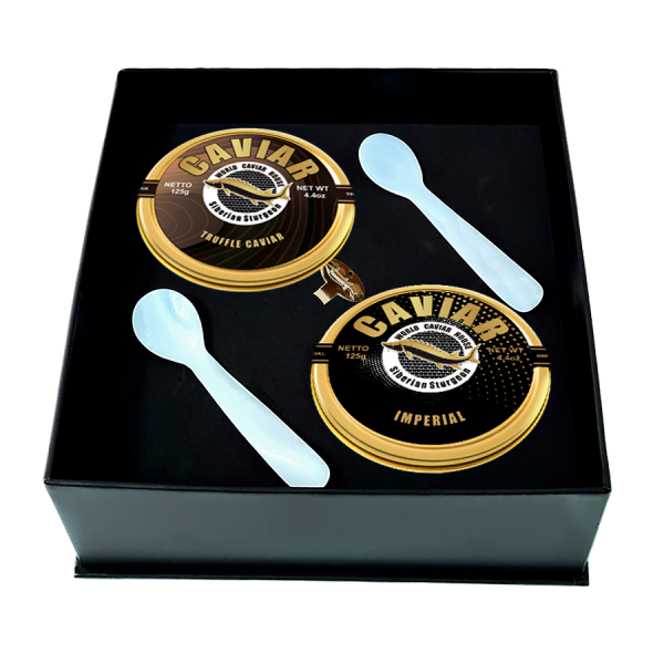 Exquisite Duo of Truffle and Imperial Caviar - 125g Each, 2-Pack | Ultimate Indulgence for Culinary Aficionado