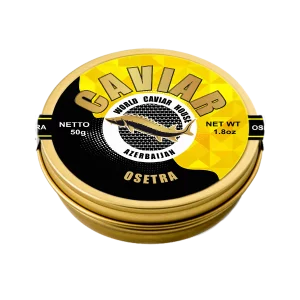Delicious 50g Tin of Osetra Caviar Ready for Online Purchase in Singapore