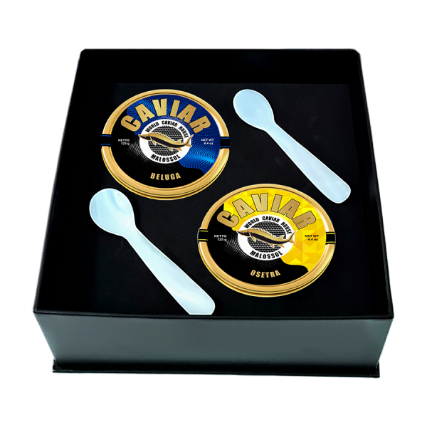 Osetra 125g and Beluga 125g Caviar Tins