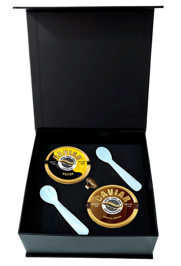 Gourmet Osetra and Truffle Caviar Gift Set, 50g Tins - Ideal for Special Occasions