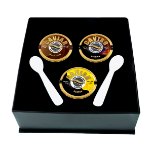 Osetra, Premium, and Truffle Caviar Set, 50g x 3 Pieces, Luxury Gourmet Caviar Assortment