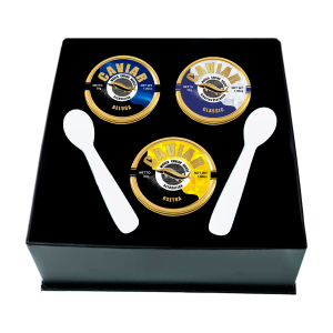 Premium Caviar Set 30g featuring Beluga, Osetra, and Classic caviar in Singapore