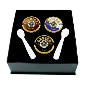 Premium Caviar Trio in Singapore - 30g of Truffle, Imperial, and Classic Caviar, Exquisitely Presented for Gourmet Indulgence