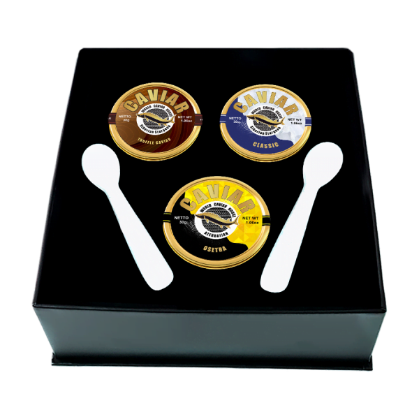 Premium Caviar Set in Singapore: 30g Each of Osetra, Truffle, and Classic Caviar - A Taste of Elegance