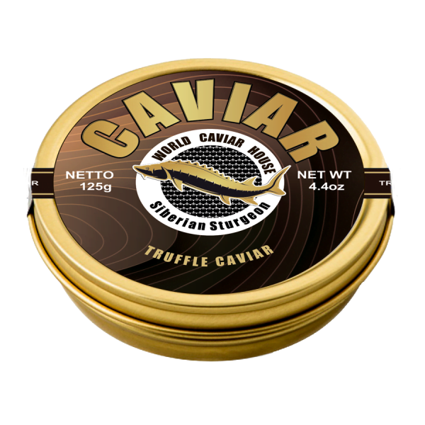 Luxurious 125g tin of truffle caviar, a delicacy for culinary enthusiasts.