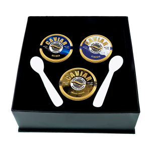 Luxury Caviar Set with Beluga, Smoked, Classic varieties, 30g each, free delivery in Singapore.