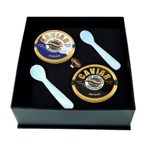 Premium Caviar Set, Classic and Imperial, 50g each, in elegant packaging, Singapore