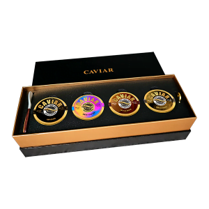 Caviar Set with 4 Tins - Sweet Caviar 20g, Truffle Caviar 30g, Smoked Caviar 30g, Imperial Caviar 30g - Free Delivery in Singapore