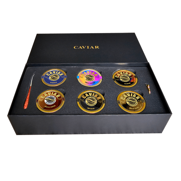 Caviar Set 50g - 6 pcs tins (Smoked, Sweet, Premium, Classic, Imperial, Truffle) - Caviar Singapore