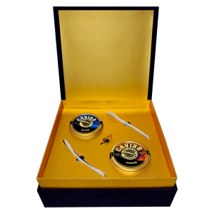 Caviar Set with 50g Beluga Caviar and 50g Premium Caviar, available in Singapore