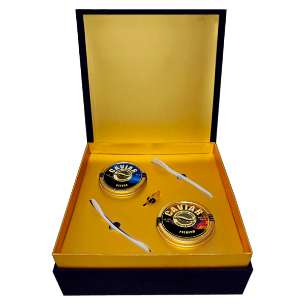 Caviar Set with 50g Beluga Caviar and 50g Premium Caviar, available in Singapore