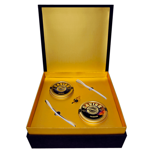 Caviar Set with 50g Imperial Caviar and 50g Premium Caviar, available in Singapore