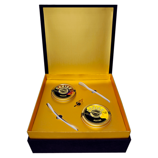 Caviar Set with 50g Osetra Caviar and 50g Premium Caviar, available in Singapore