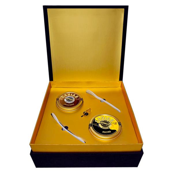 Caviar Set with 50g Osetra Caviar and 50g Truffle Caviar, available in Singapore