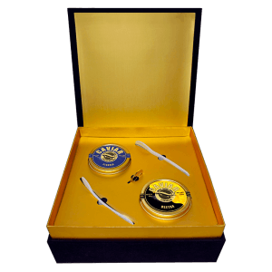 Caviar Set with 50g Osetra Caviar and 50g Classic Caviar, available in Singapore