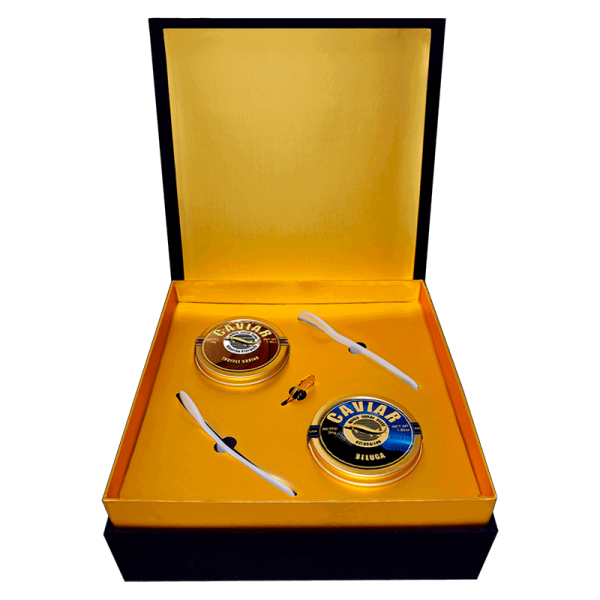 Caviar Set with 30g Beluga Caviar and 30g Truffle Caviar, available in Singapore