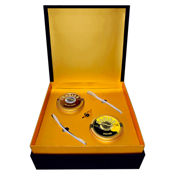 Caviar Set with 30g Osetra Caviar and 30g Truffle Caviar, available in Singapore