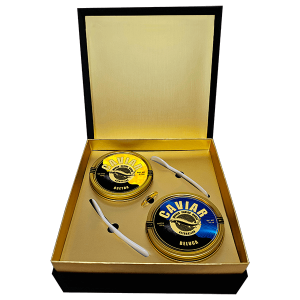 Caviar set with 125g Beluga and 125g Osetra in tins – premium caviar Singapore