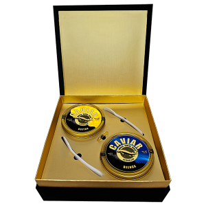 Caviar set with 125g Beluga and 125g Osetra in tins – premium caviar Singapore