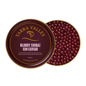 Bloody Shiraz Gin Caviar 85g tin from Yarra Valley – premium salmon roe in Singapore