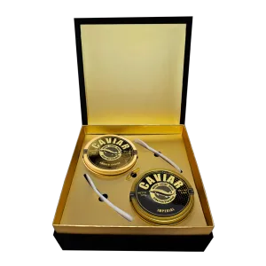 Imperial 125g and Smoked Sturgeon 125g caviar set – luxury gift Singapore