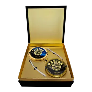 Luxury Caviar Set with Beluga 125g and Imperial 125g in elegant gift box – World Caviar House Singapore