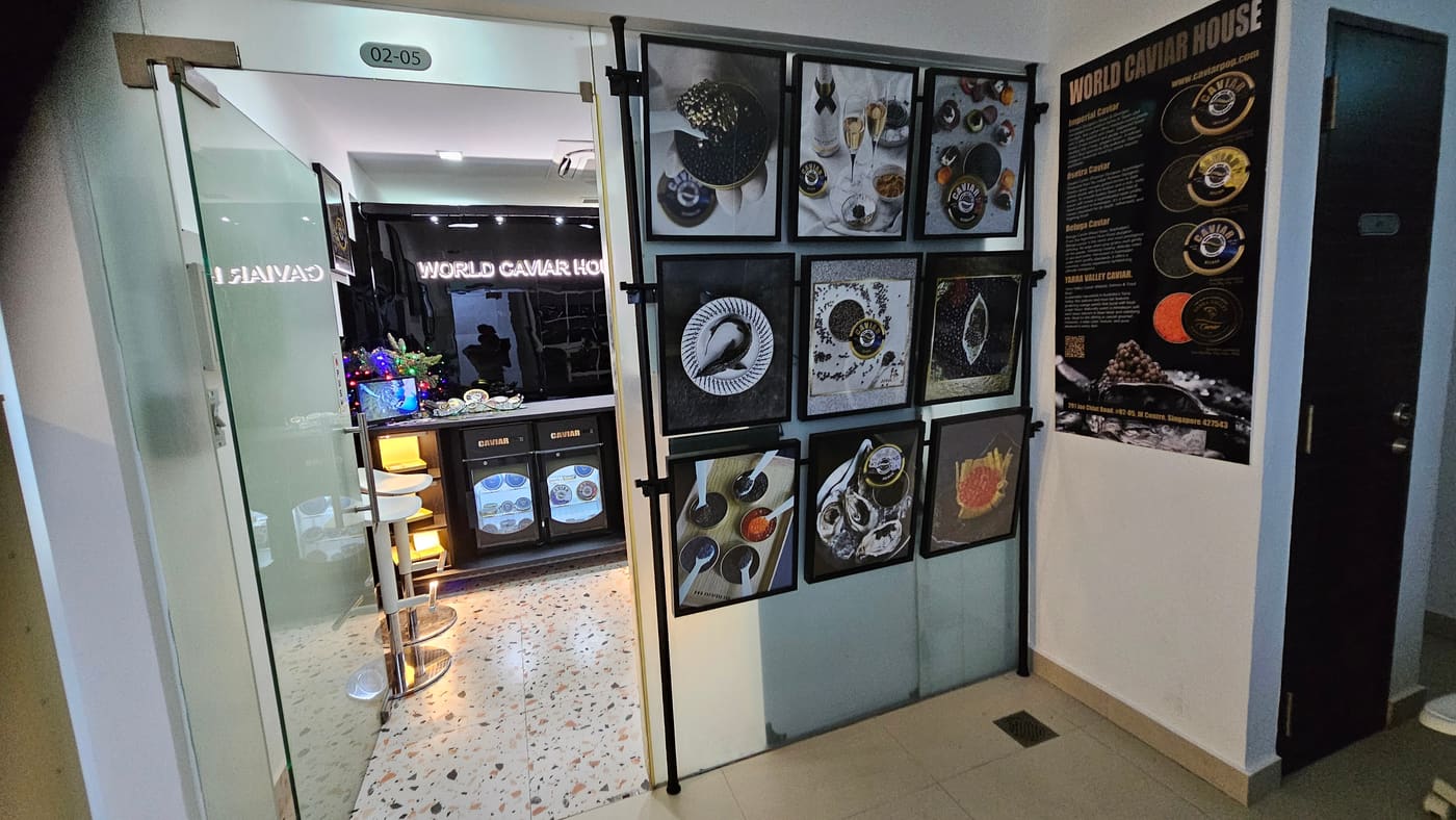 Contact 2 World Caviar House showroom entrance at JK Centre #02-05